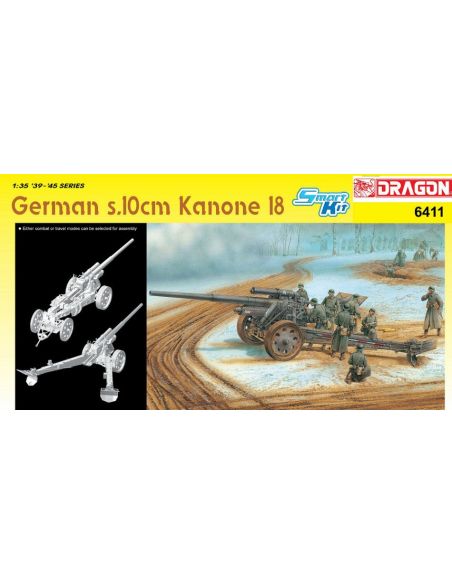 DRAGON D6411 GERMAN S 10 cm KANONE KIT 1:35 Modellino