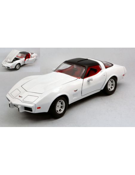 MOTORMAX MTM73244W CHEVROLET CORVETTE 1979 WHITE 1:24 Modellino