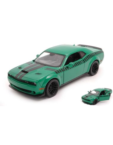 MOTORMAX MTM73786 DODGE CHALLANGER SRT HELLCAT 2018 GREEN 1:24 Modellino