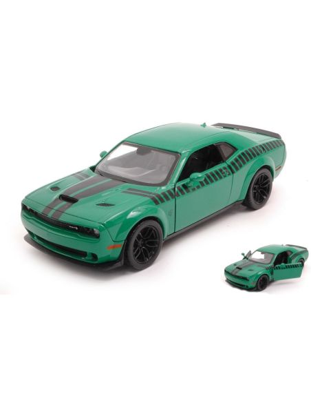 MOTORMAX MTM73786 DODGE CHALLANGER SRT HELLCAT 2018 GREEN 1:24 Modellino