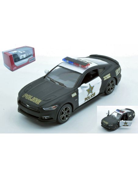 KINSMART KT5386WP FORD MUSTANG GT POLICE 2015 BLACK/WHITE BOX cm 12 Modellino