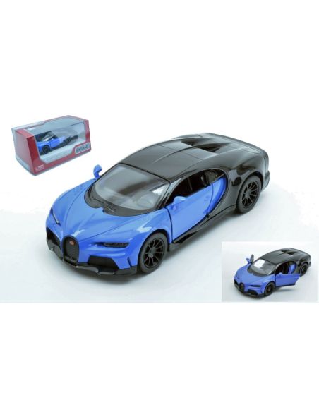 KINSMART KT5423WB BUGATTI CHIRON SUPERSPORT BLUE/BLACK cm 11 1:32 BOX Modellino