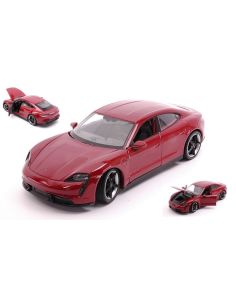 WELLY WE24107R PORSCHE TAYCAN TURBO S DARK RED 1:24...