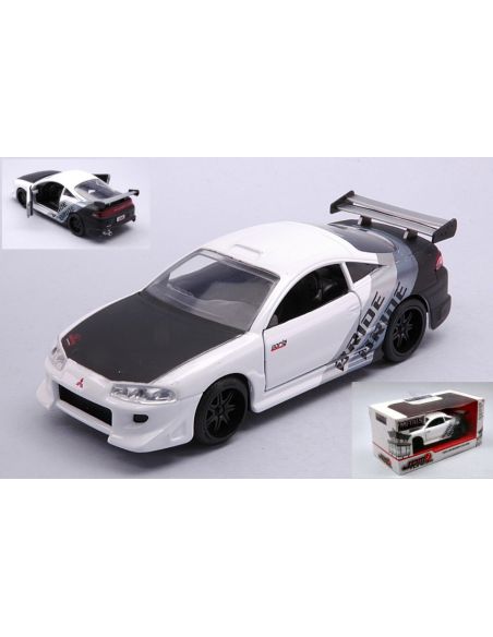 JADA TOYS JADA99126W MITSUBISHI ECLIPSE 1995 WHITE/BLACK/SILVER 1:32 Modellino