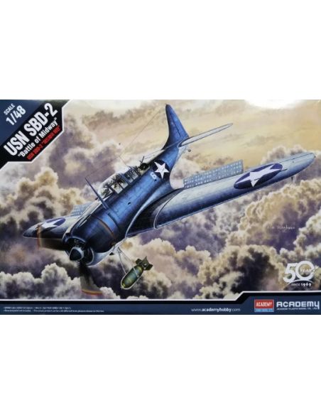 ACADEMY ACD12335 USN SBD-2 MIDWAY KIT 1:48 Modellino