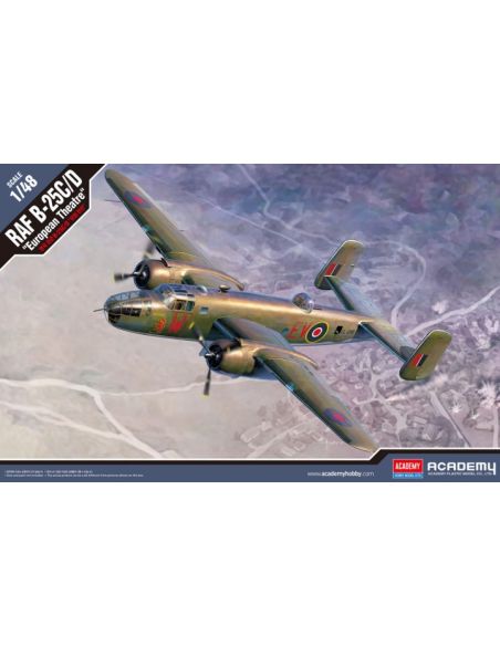 ACADEMY ACD12339 RAF B-25C/D EUROPEAN THEATRE KIT 1:48 Modellino