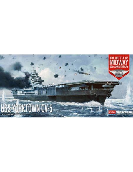 ACADEMY ACD14229 USS YORKTOWN CV-5 BATTLE OF MIDWAY KIT 1:700 Modellino