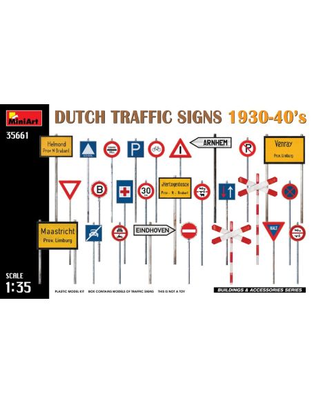 MINIART MIN35661 DUTCH TRAFFIC SIGNS 1930-40s KIT 1:35 Modellino