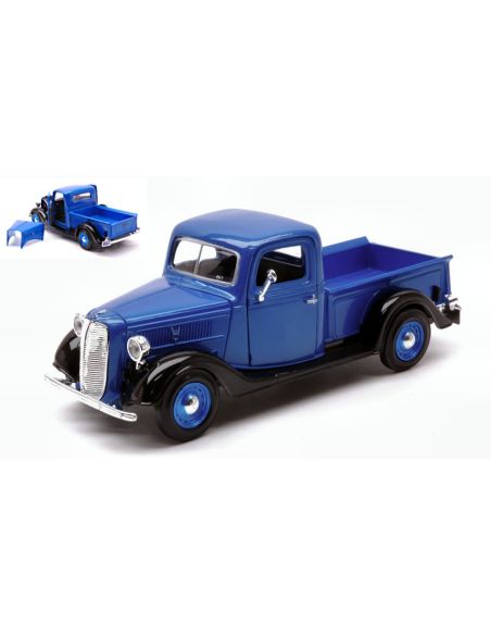 MOTORMAX MTM73233B FORD PICK UP 1937 BLUE 1:24 Modellino