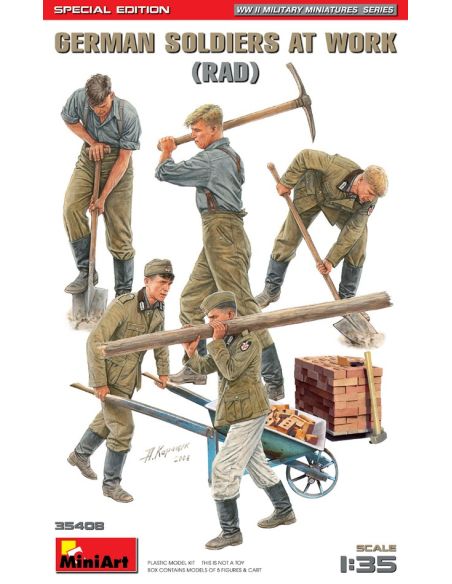 MINIART MIN35408 GERMAN SOLDIERS AT WORK KIT 1:35 Modellino