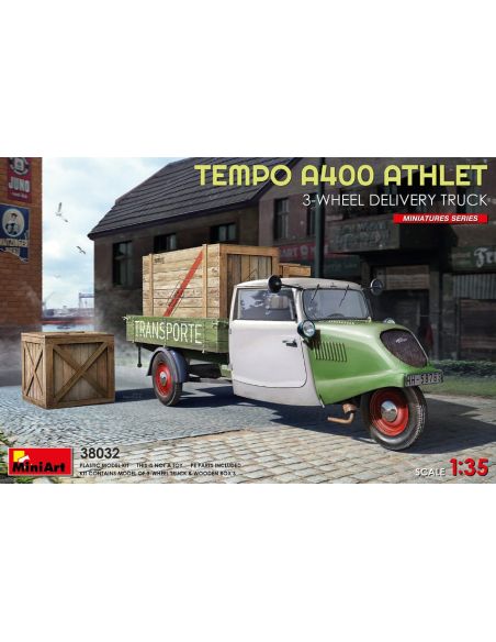 MINIART MIN38032 TEMPO A400 ATHLET 3-WHEEL DELIVERY TRUCK KIT 1:35 Modellino