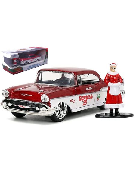 JADA TOYS JADA53008 CHEVROLET IMPALA CHRISTMAS THEMED 1961 WHITE/RED 1:32 Modellino