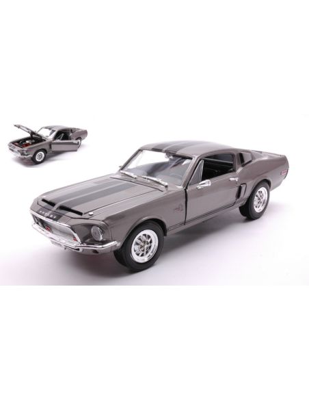 LUCKY DIE CAST LDC92168GY SHELBY MUSTANG GT-500KR TUNGSTEN GREY WITH BLACK STRIPES 1:18 Modellino