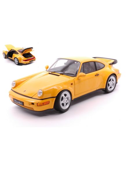 WELLY WE18026Y PORSCHE 964 TURBO 1989 YELLOW 1:18 Modellino