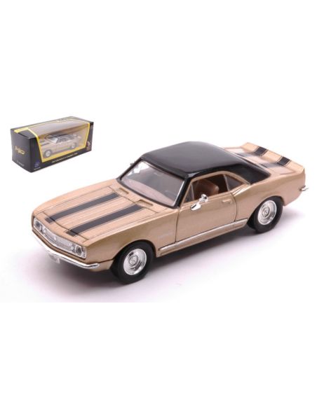 LUCKY DIE CAST LDC94216GD CHEVROLET CAMARO Z-28 1967 GOLD WITH BLACK STRIPES 1:43 Modellino