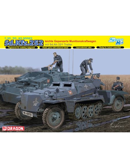 DRAGON D6718 SD.KFZ 252 GEPANZERTE MIT TRAILER KIT 1:35 Modellino