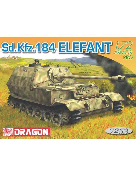 DRAGON D7253 SD KFZ 184 ELEFANT PRO VERSION KIT 1:72 Modellino