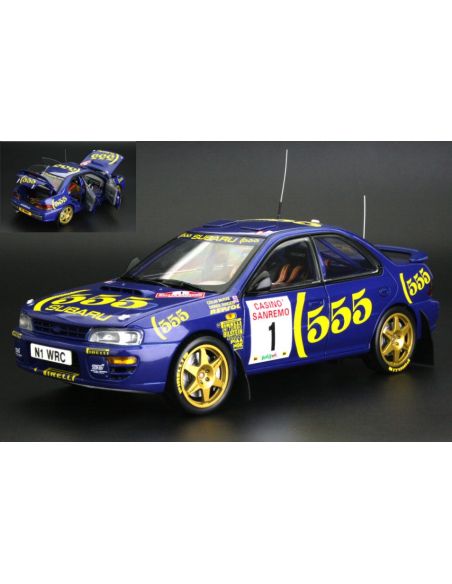 SUNSTAR SS5524 SUBARU IMPREZA 555 N.1 WINNER SAN REMO 1996 MCRAE/DEREK RINGER  1:18 Modellino