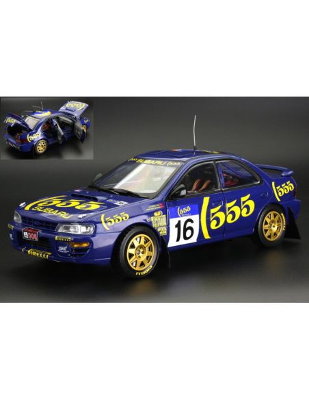 SUNSTAR SS5527 SUBARU IMPREZA 555 LU NING JUN 555 HONG KONG-BEJING RALLY 1995 1:18 Modellino