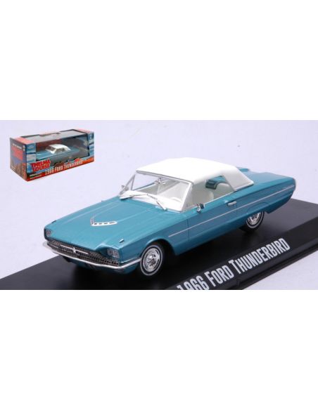 GREENLIGHT GREEN86619 FORD THUNDERBIRD  (TOP-UP) THELMA & LOUISE 1991 1966 BLUE/WHITE 1:43 Modellino