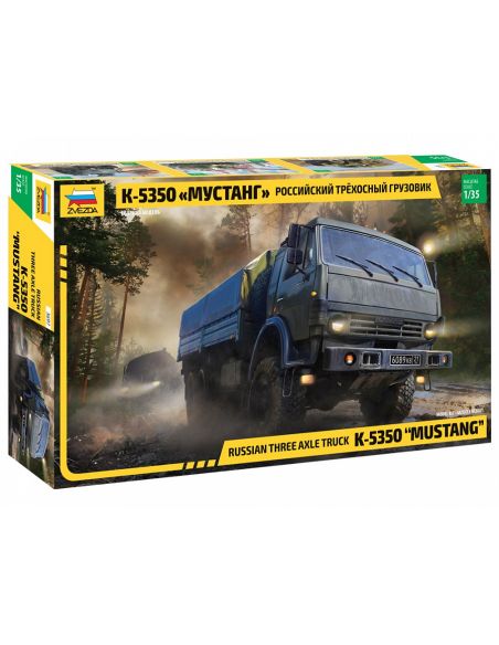 ZVEZDA Z3697 KAMAZ TRUCK 3-AXLE KIT 1:35 Modellino