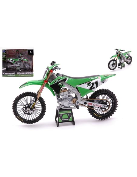 NEW RAY NY58413 KAWASAKI KX 450 SR N.21 JASON ANDERSON 1:12 Modellino