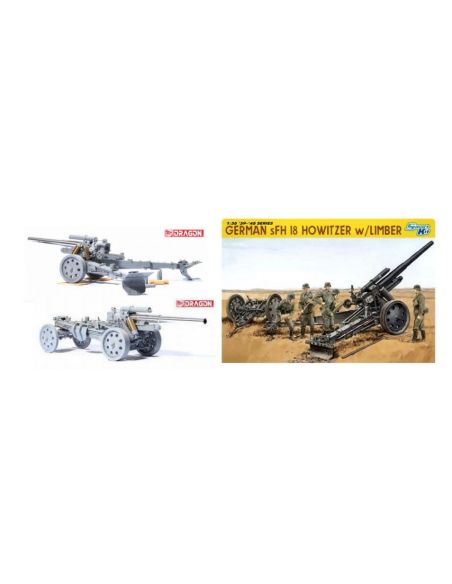 DRAGON D6392 GERMAN s.FH.18 HOWITZER W/LIMBER KIT 1:35 Modellino