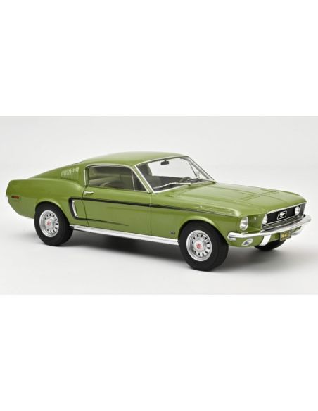 NOREV NV122704 FORD MUSTANG FASTBACK GT 1968 LIGHT GREEN METALLIC 1:12 Modellino