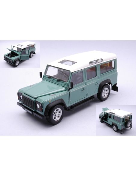 CARARAMA CA125115 LAND ROVER DEFENDER LIGHT GREEN W/WHITE ROOF 1:24 Modellino