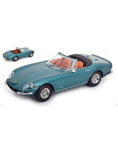 KK SCALE KKDC180237 FERRARI 275 GTB4 NART SPYDER 1967 W/REMOVABLE SOFTTOP MET.GREEN 1:18 Modellino