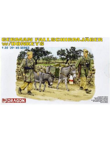 DRAGON D6077 GERMAN FALLSCHIRMJAGER W/DONKEYS KIT 1:35 Modellino
