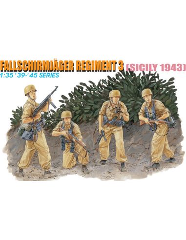 DRAGON D6195 FALLSCHIRMJAGER REGIMENT 3 (SICILY 1943) KIT 1:35 Modellino