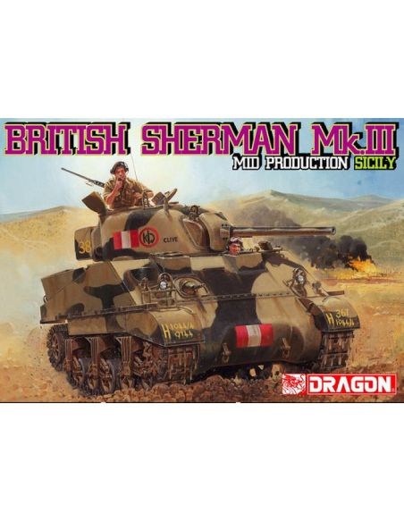 DRAGON D6231 BRITISH SHERMAN MK.III MID PRODUCTION SICILY 1943 KIT 1:35 Modellino