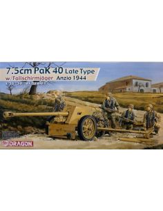 DRAGON D6250 7,5 cm PAK 40 LATE TYPE W/FALLSCHIMIJAGER...