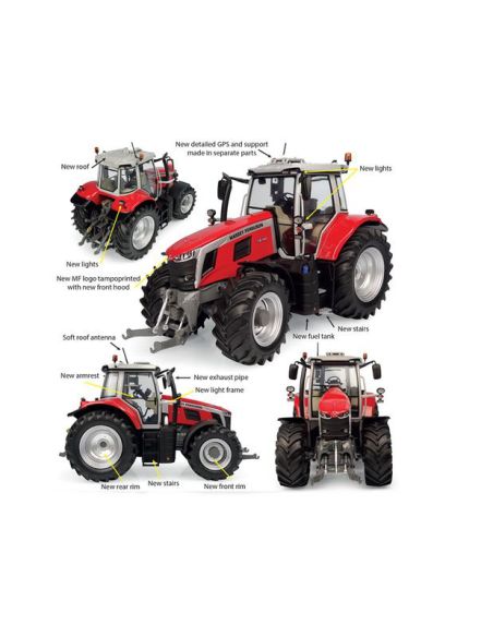 UNIVERSAL HOBBIES UH6412 TRATTORE MASSEY FERGUSON 7S.190 2023 1:32 Modellino