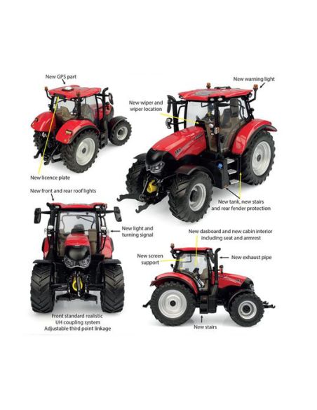 UNIVERSAL HOBBIES UH6462 TRATTORE CASE IH MAXXUM 145 CVX 2023 1:32 Modellino