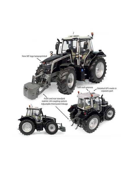 UNIVERSAL HOBBIES UH6611 TRATTORE MASSEY FERGUSON 6S.180 BLACK BEAUTY 2023 1:32 Modellino