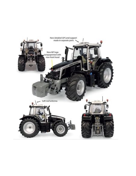 UNIVERSAL HOBBIES UH6617 TRATTORE MASSEY FERGUSON 7S.190 BLACK BEAUTY 2023 1:32 Modellino