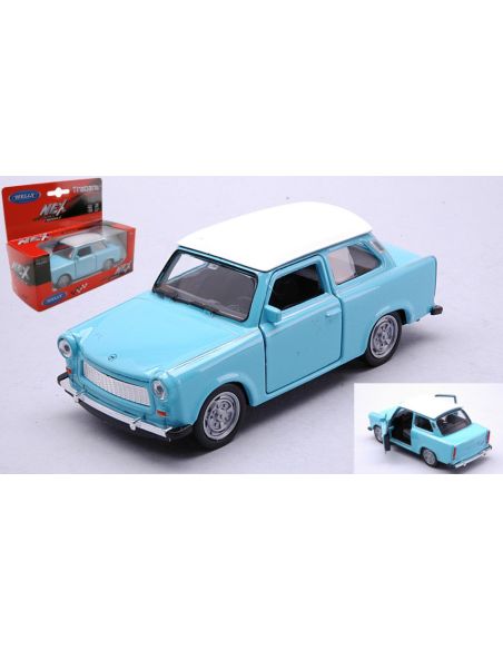 WELLY WE43654SB TRABANT 601 LIGHT BLUE W/WHITE ROOF cm 11 Modellino
