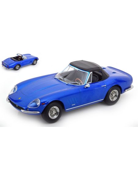 KK SCALE KKDC180238 FERRARI 275 GTB4 NART SPYDER REMOVABLE SOFT TOP 1967 METALLIC BLUE 1:18 Modellino