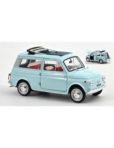NOREV NV187742 FIAT 500 GIARDINIERA 1964 ACQUAMARINA BLUE 1:18 Modellino