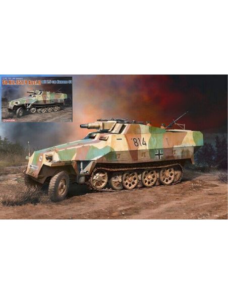 DRAGON D6863 SD.KFZ.251/9 Ausf.D MIT 7,5 cm KANONE 51 KIT 1:35 Modellino