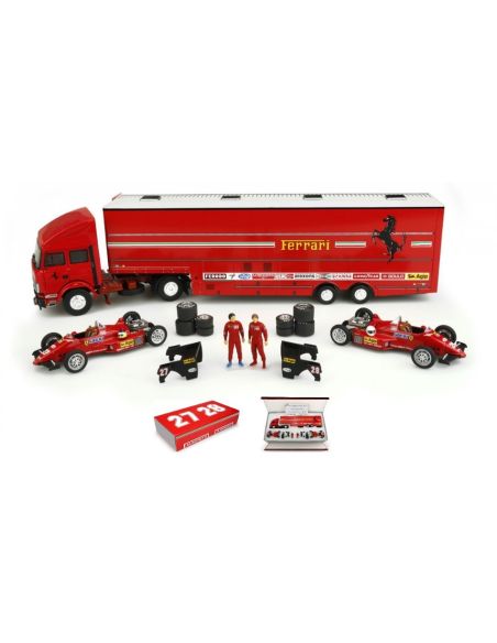 BRUMM BMRTS08 IVECO FERRARI F1 RACE TRANSPORTER MONTE CARLO GP 1984 SET ED.LIM.1:43 Modellino