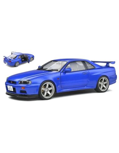 SOLIDO SL1804306 NISSAN SKYLINE GT-R (R34) COUPE 1999 BLUE 1:18 Modellino