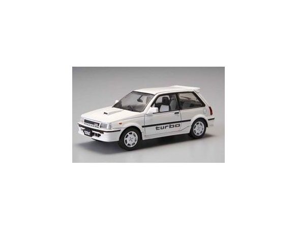 Aoshima 75197 TOYOTA STARLET TURBO S WHITE'86 1/43 Modellino