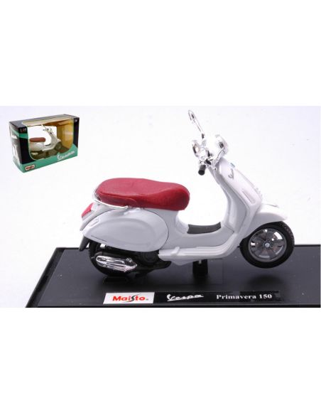 Maisto MI16886 VESPA PRIMAVERA 150 2014 WHITE 1:18 Modellino