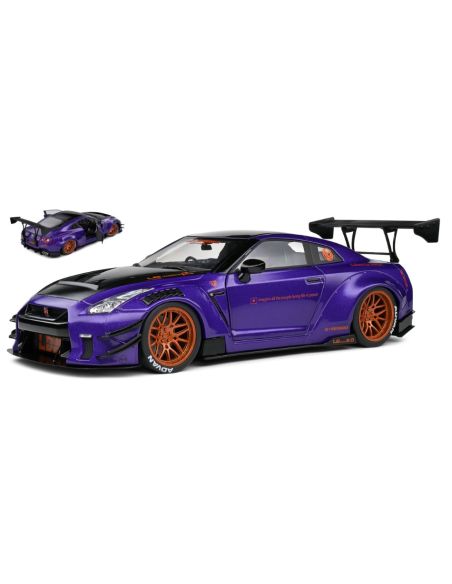 SOLIDO SL1805812 NISSAN GT-R (R35) W/LIBERTY WALK BODY KIT 2.0 2022 PURPLEZILLA 1:18 Modellino