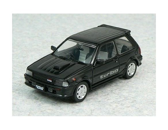 Aoshima 75203 TOYOTA STARLET TURBO S BLACK'86 1/43 Modellino