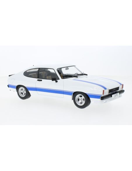 MODELCARGROUP MCG18347 FORD CAPRI MK II X-PACK 1975 WHITE/BLUE 1:18 Modellino