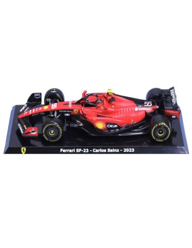 BBURAGO BU26808S FERRARI SF-23 F1 N.55 CARLOS SAINZ 2023 W/HARD CASE 1:24 Modellino